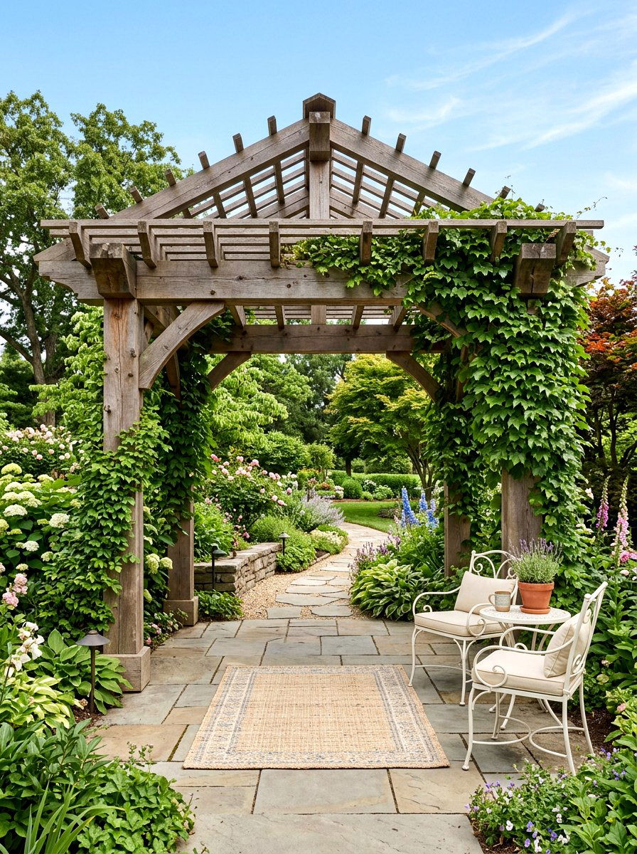 Pergola Style Arbor Entrance - 25 Spring Arbor Entrance Decor Ideas