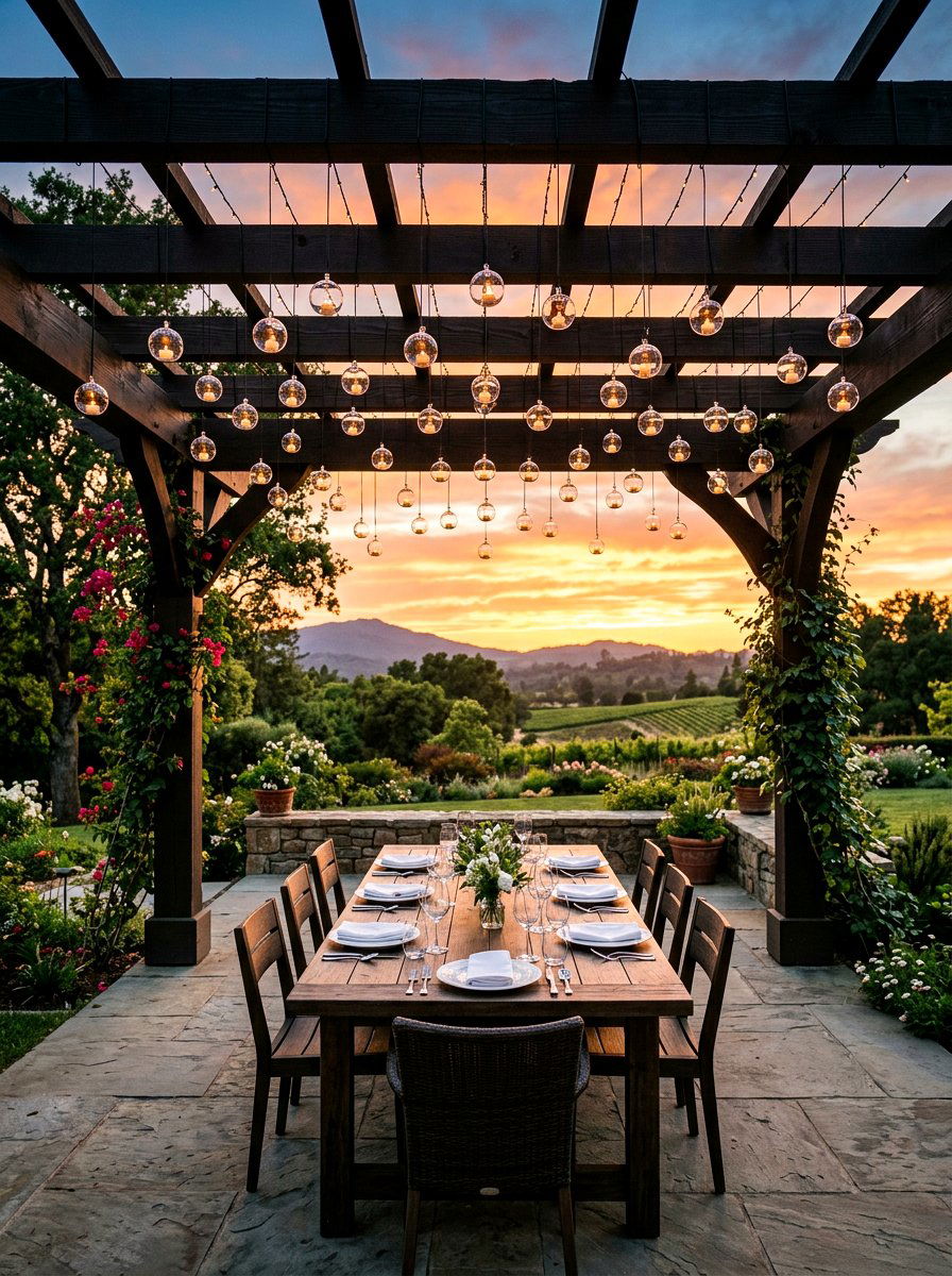 Pergola hanging candle lights - 25 Spring Outdoor Candle Ideas