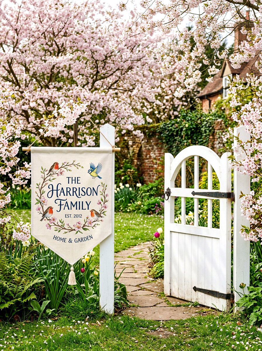 Personalized Family Name Banner - 25 Spring Outdoor Banner Ideas