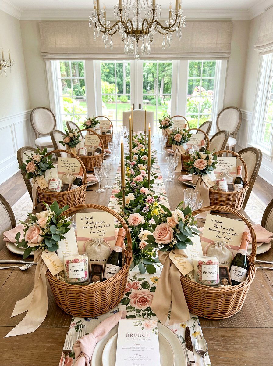 Personalized bridesmaid gift basket - 25 Spring Bridesmaid Luncheon Ideas