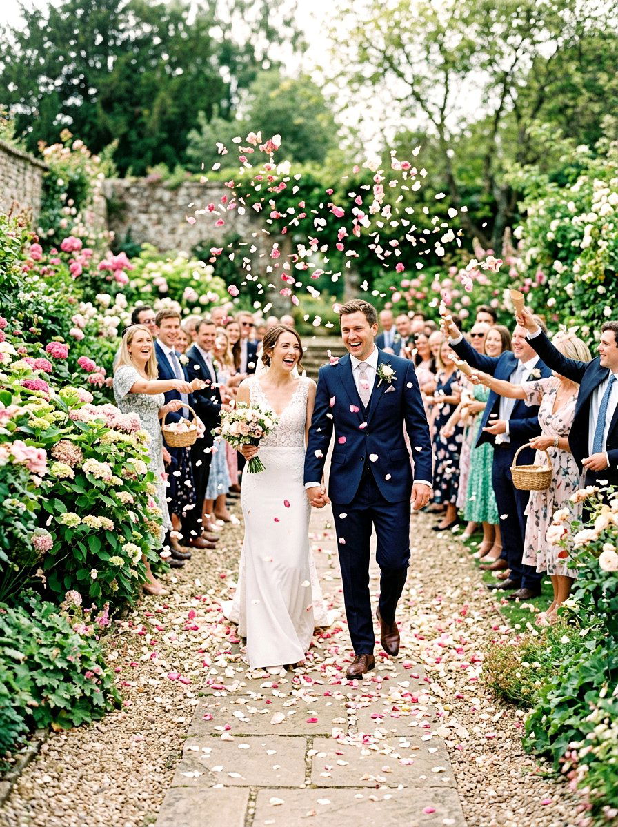 Petal toss exit - 25 Spring Garden Wedding Ideas