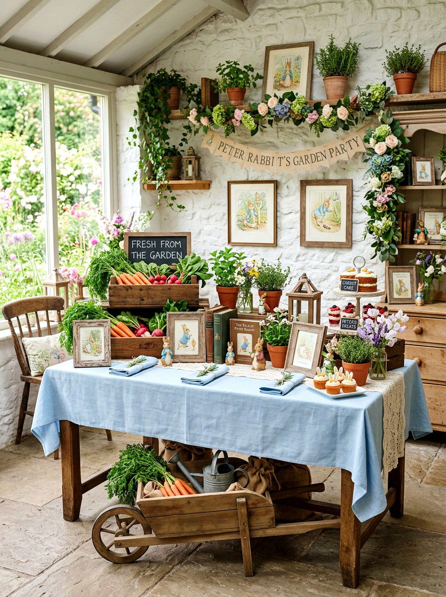 Peter Rabbit Party Decor - 25 Spring Baby Shower Decor Ideas
