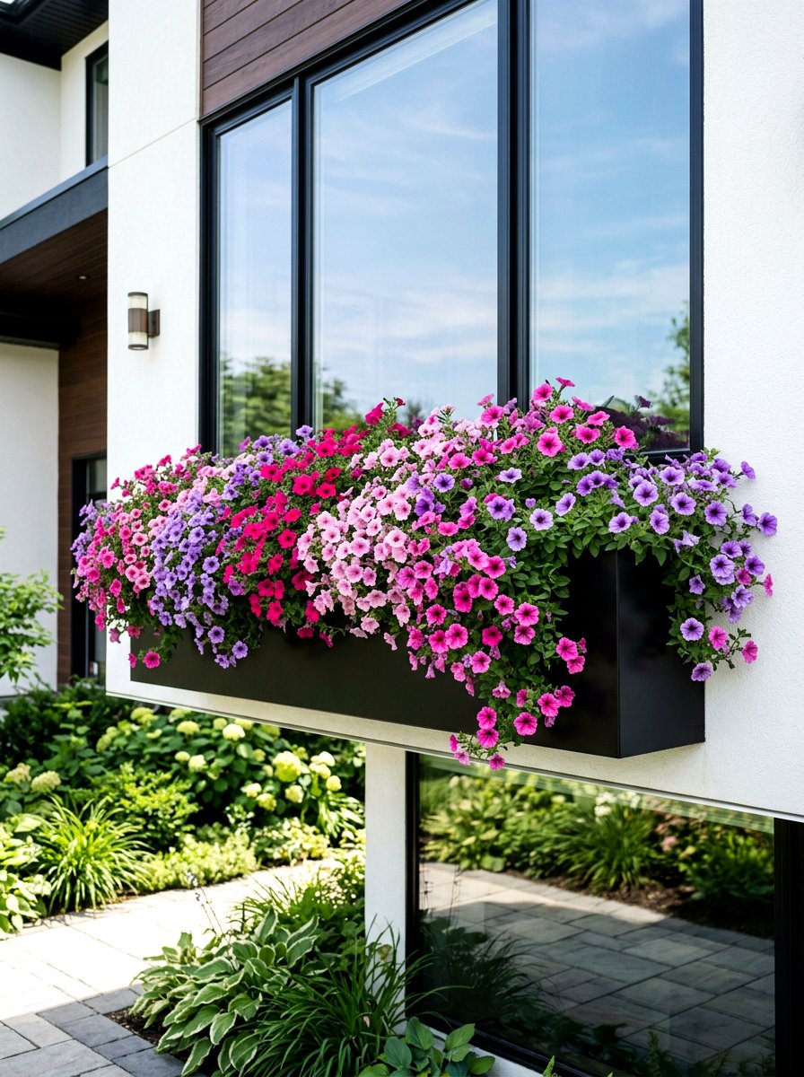 Petunia Window Box - 25 Spring Window Box Ideas