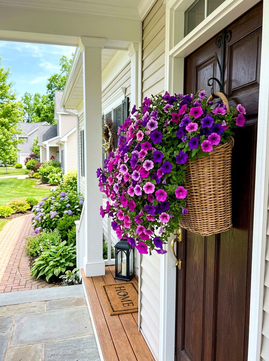 25 Best Spring Hanging Basket Door Ideas for Curb Appeal