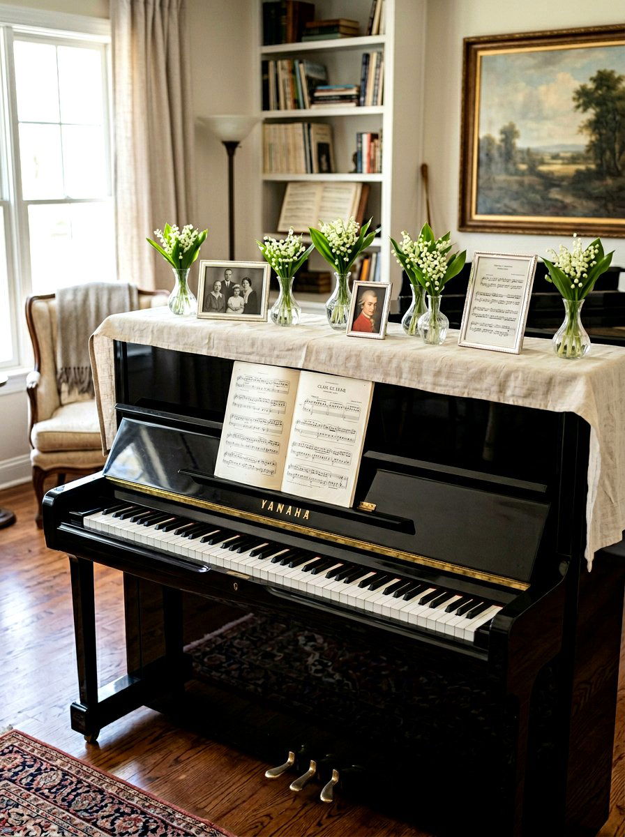Piano Top Spring Display - 25 Spring Vignette Styling Ideas