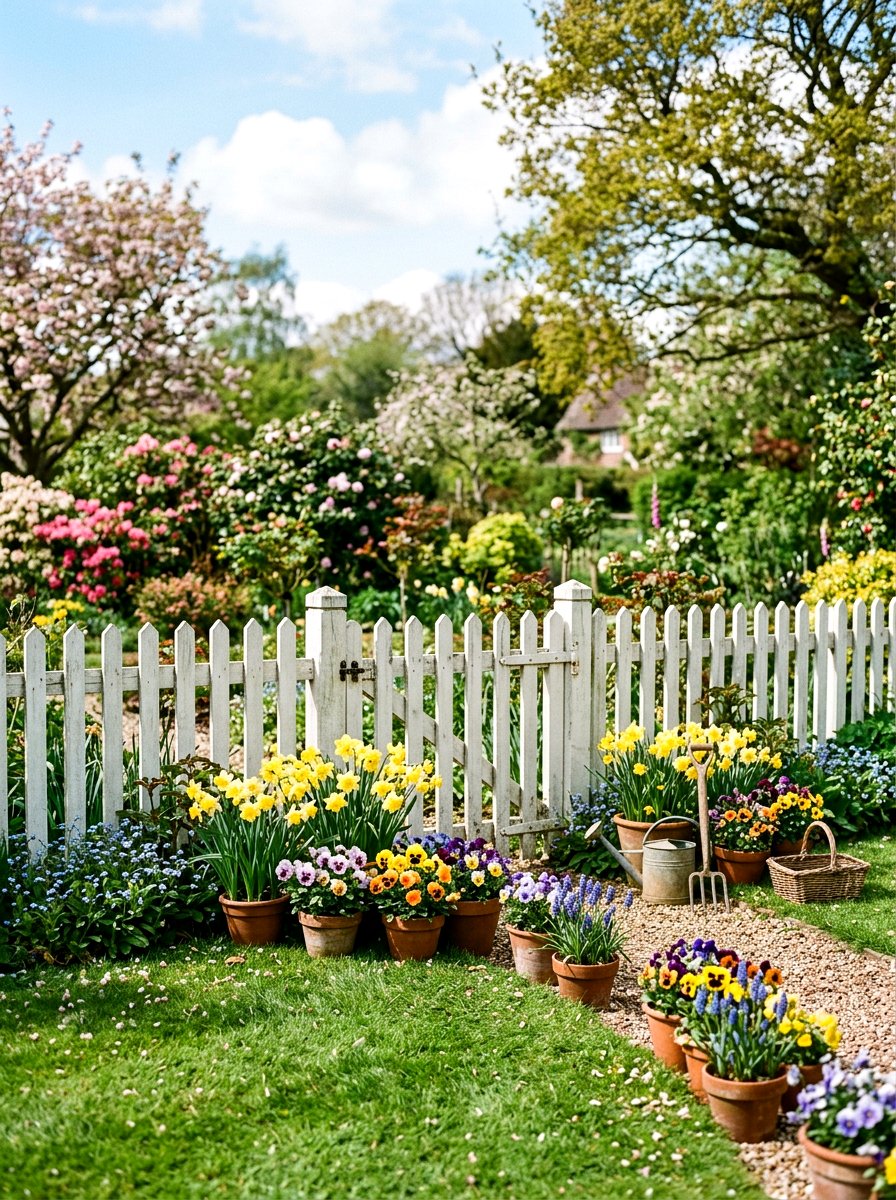 Picket Fence Garden - 25 Spring Backdrop Ideas