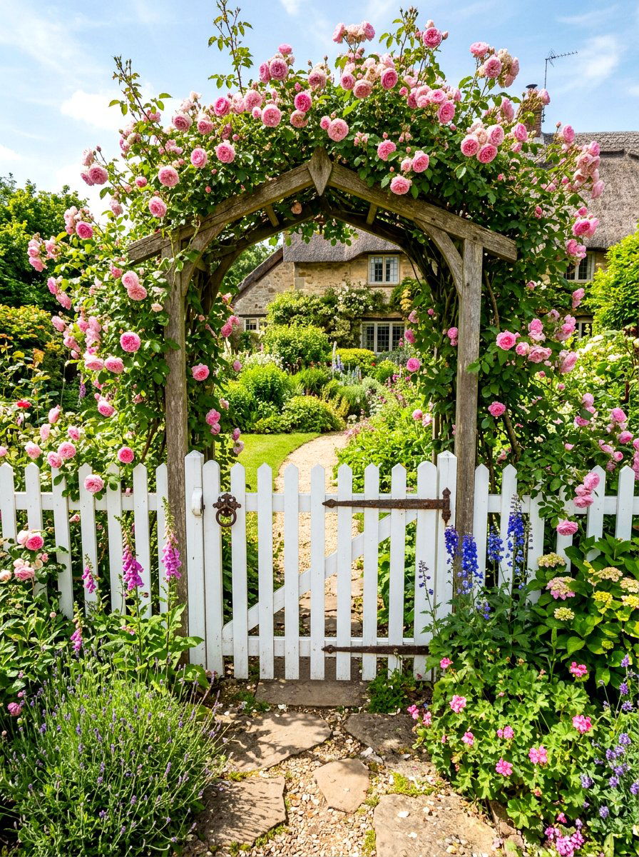 Picket Fence Gate - 25 Spring Wooden Garden Decor Ideas