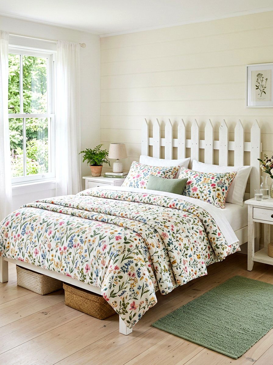 Picket Fence Headboard - 25 Spring Toddler Room Decor Ideas