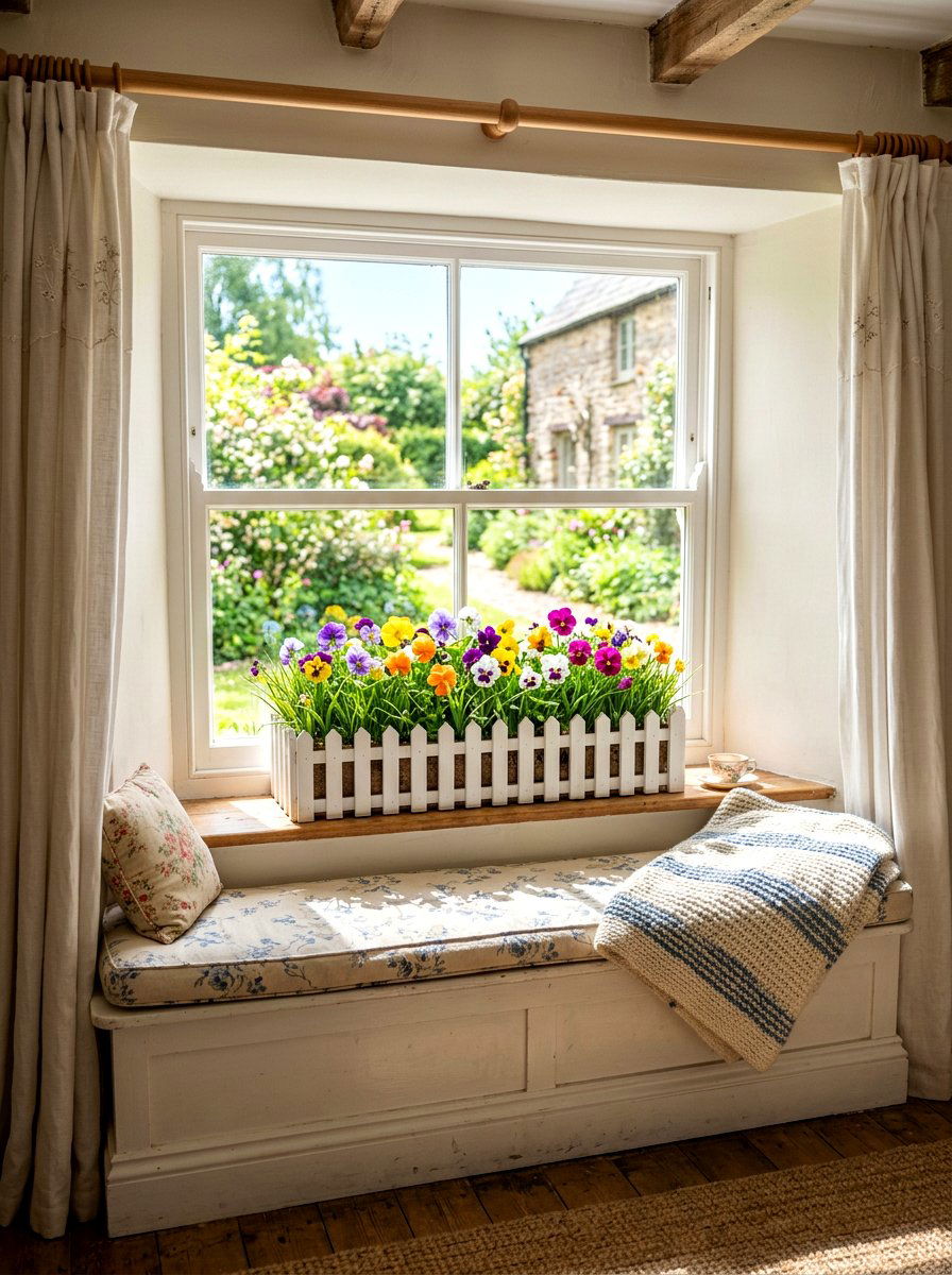 Picket Fence Planter - 25 Spring DIY Centerpiece Ideas