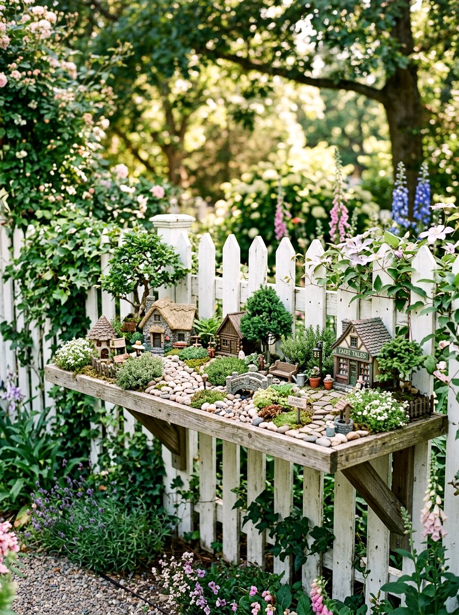 Picket fence fairy garden - 25 Spring Picket Fence Decor Ideas