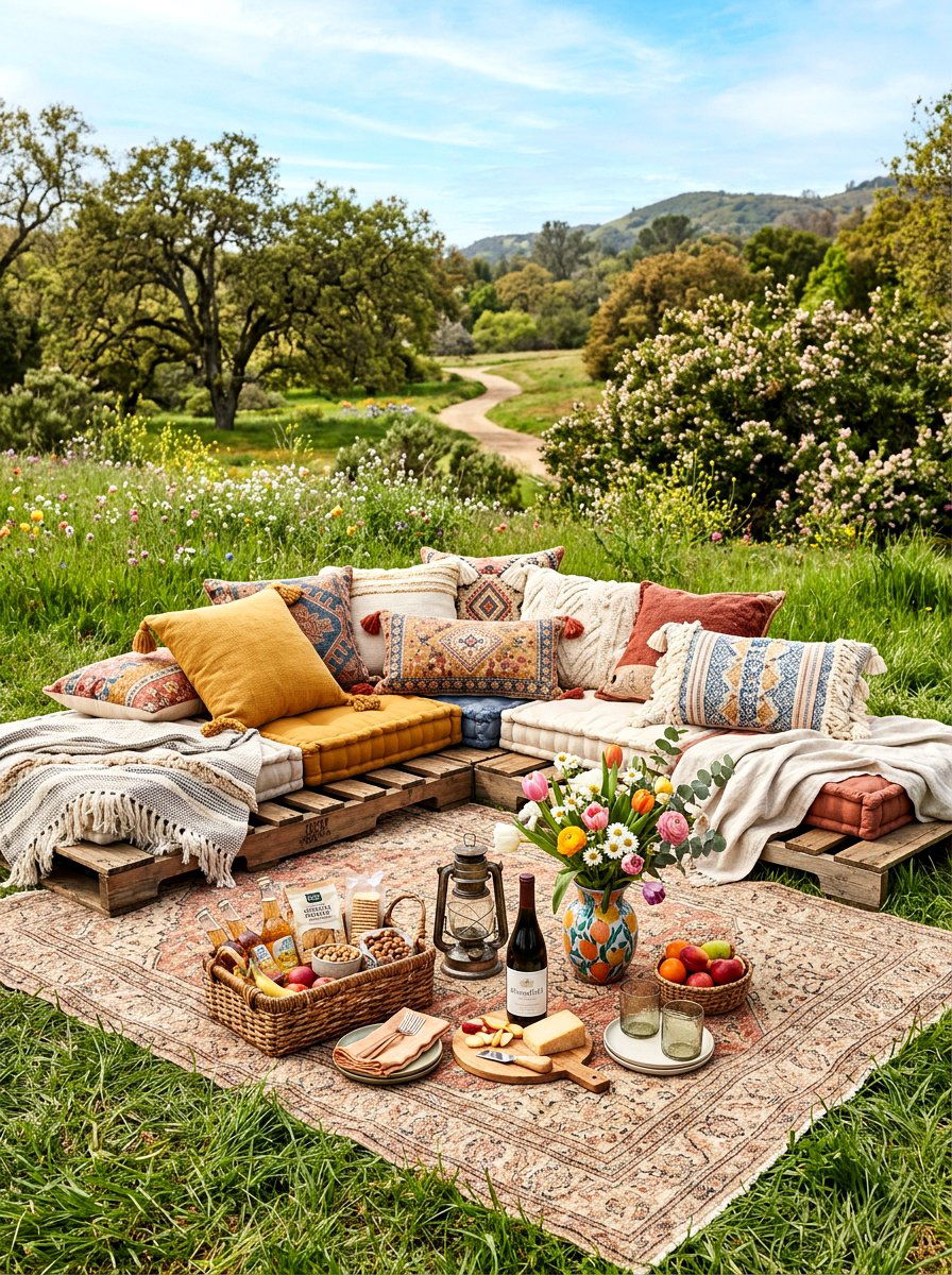 Picnic Seating Area - 25 Spring Garden Party Ideas