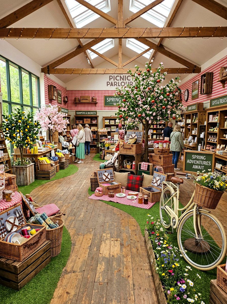 Picnic aesthetic shop floor - 25 Spring Visual Merchandising Ideas