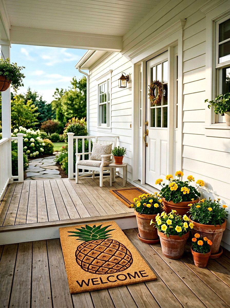 Pineapple Porch Mat - 25 Spring Fruit Decor Ideas