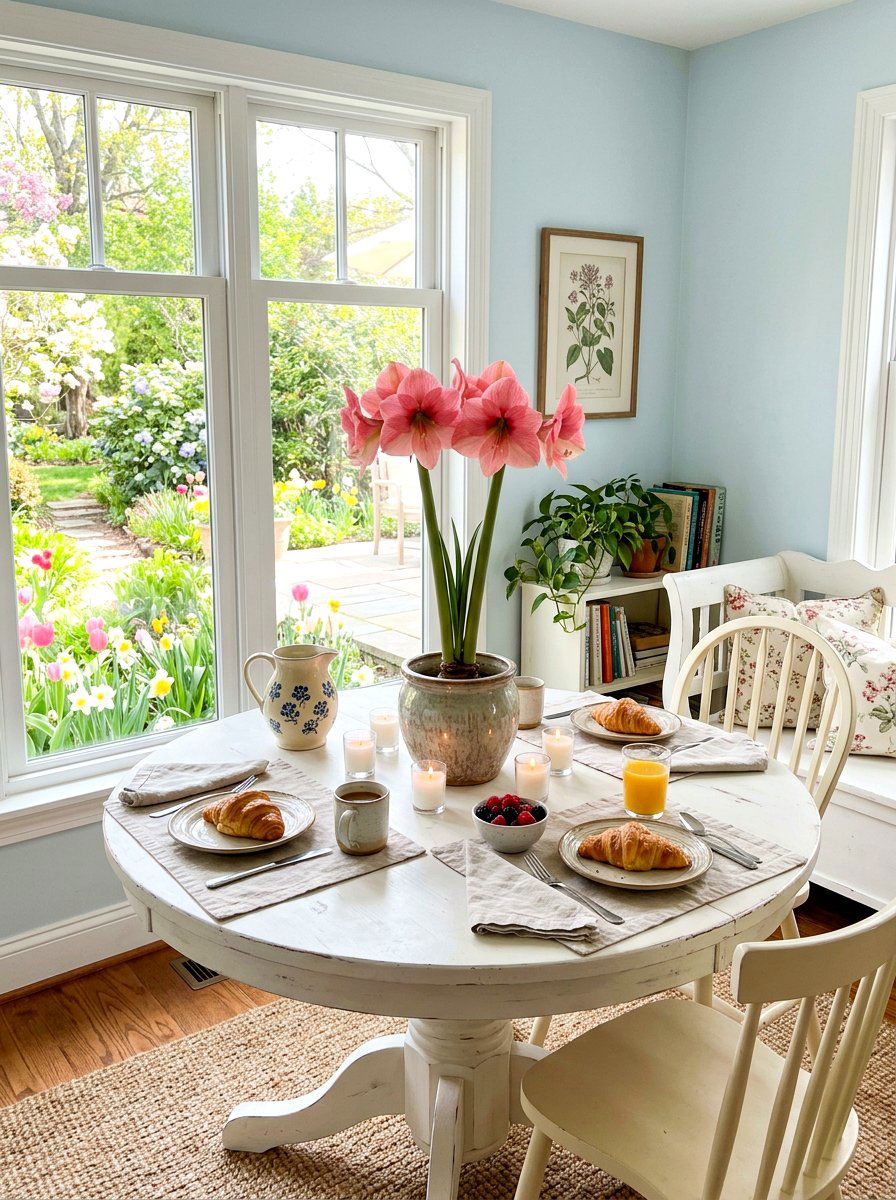 Pink Amaryllis Centerpiece - 25 Spring Amaryllis Ideas