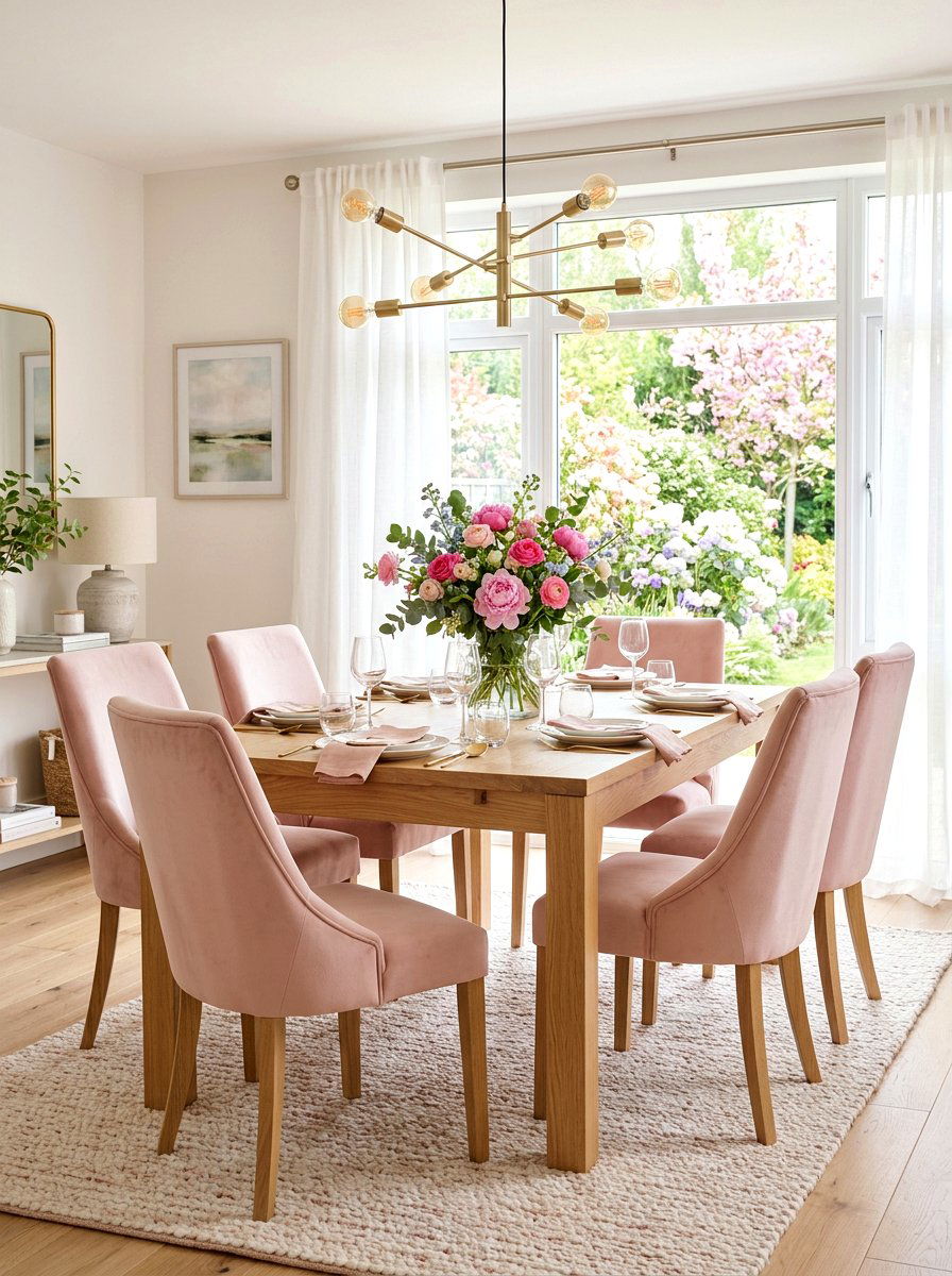 Pink Dining Room Set - 25 Spring Blush Pink Decor Ideas