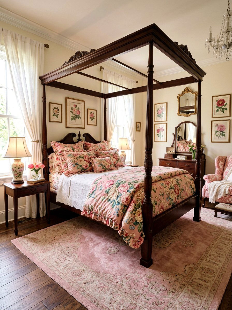 Pink Floral Chintz Bedding - 25 Spring Chintz Decor Ideas