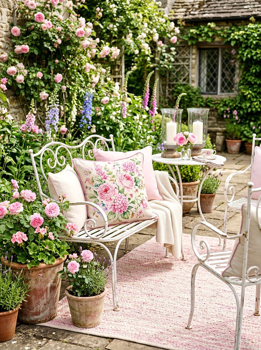 Pink Floral Outdoor Pillow - 25 Spring Porch Pillow Ideas