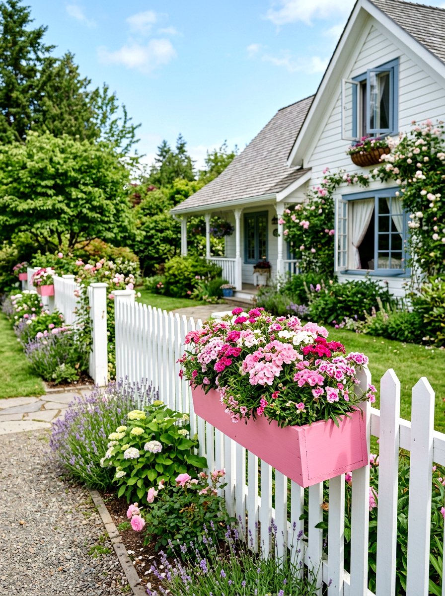 Pink Flower Box - 25 Spring Flower Box Ideas