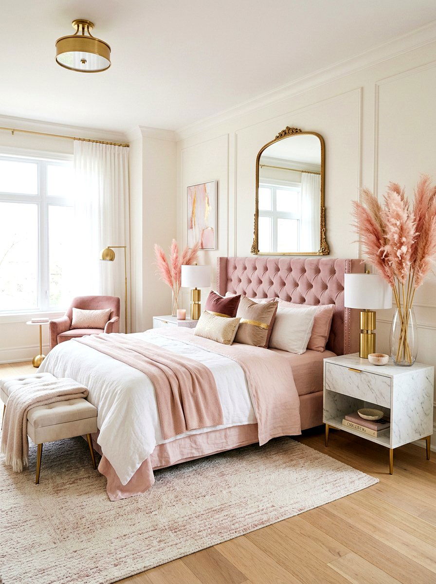Pink Pampas Grass Decor - 25 Spring Dried Pampas Grass Ideas