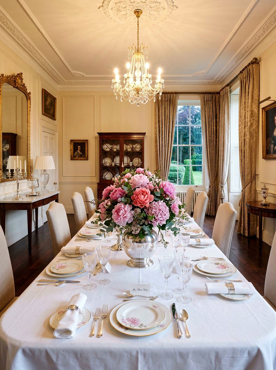 Pink Peony Arrangement - 25 Spring Luncheon Table Ideas