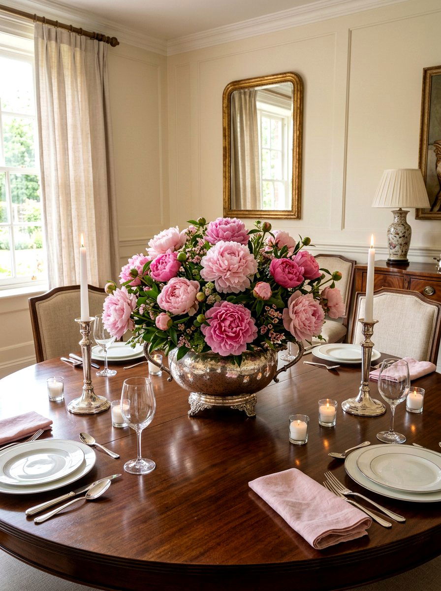 Pink Peony Arrangement - 25 Spring Tablescape Ideas