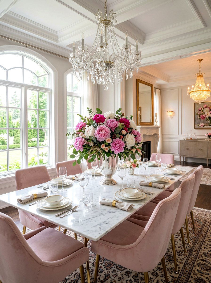 Pink Peony Arrangement - 25 Spring Afternoon Tea Decor Ideas