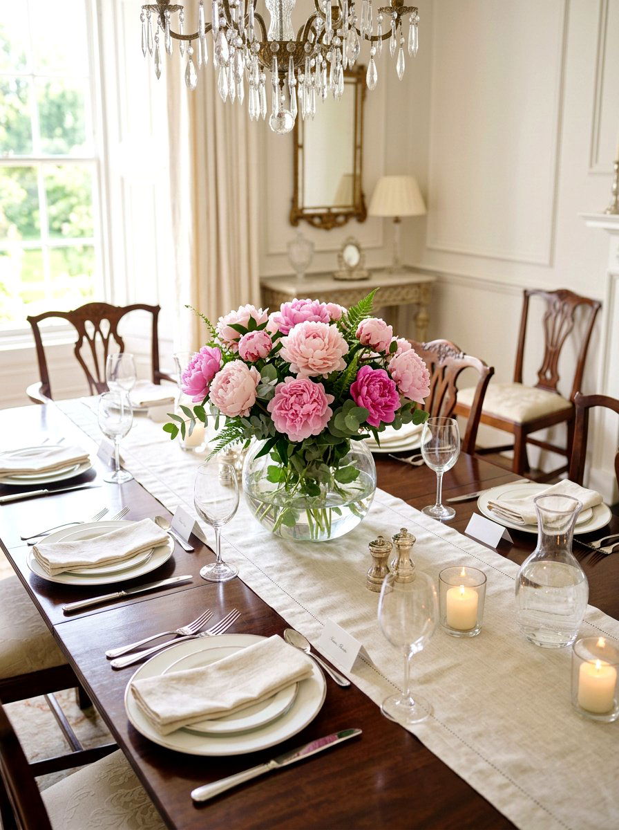 Pink Peony Centerpiece - 25 Spring Flower Bouquet Ideas