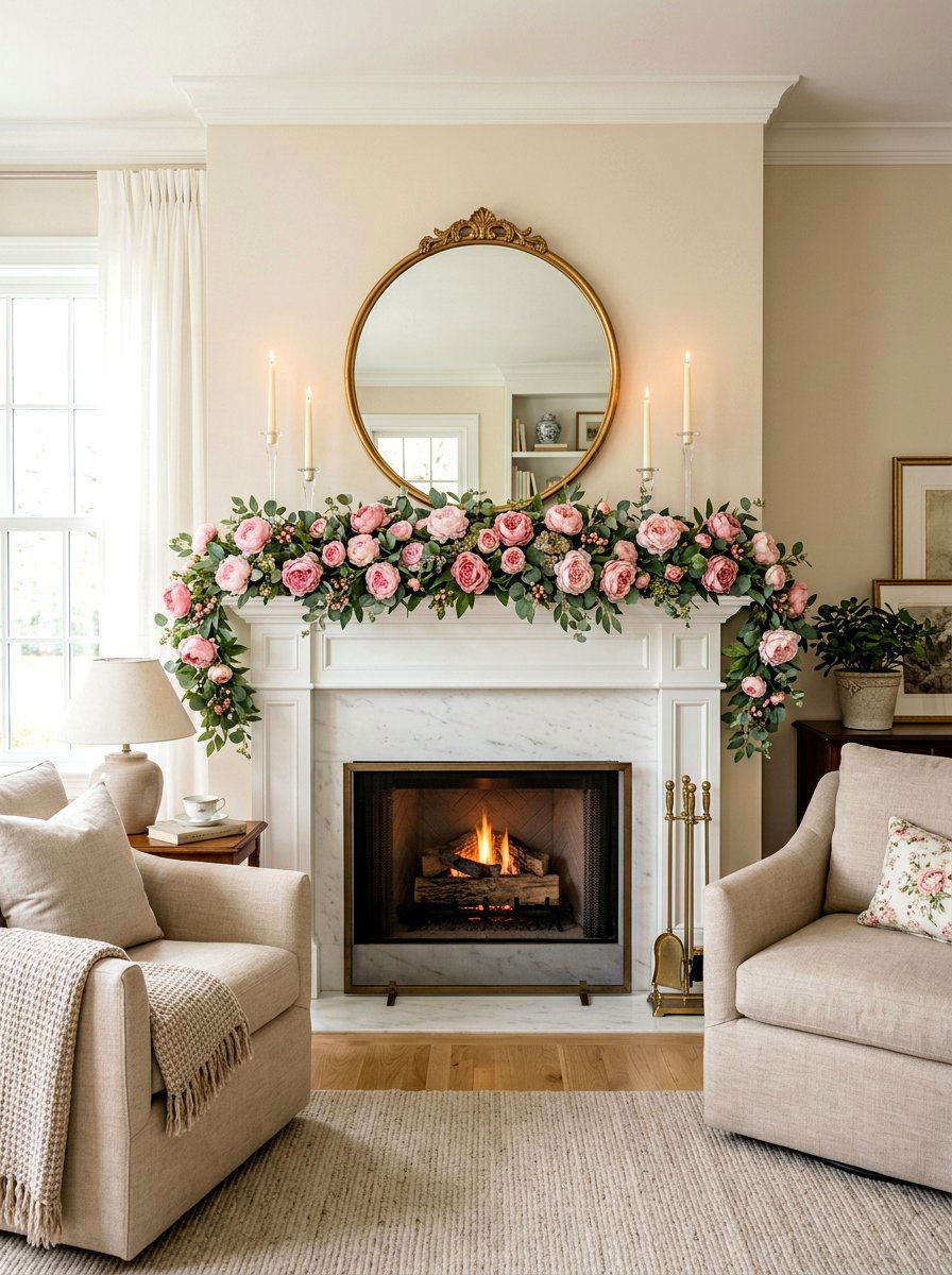 Pink Peony Garland - 25 Spring Garland Ideas