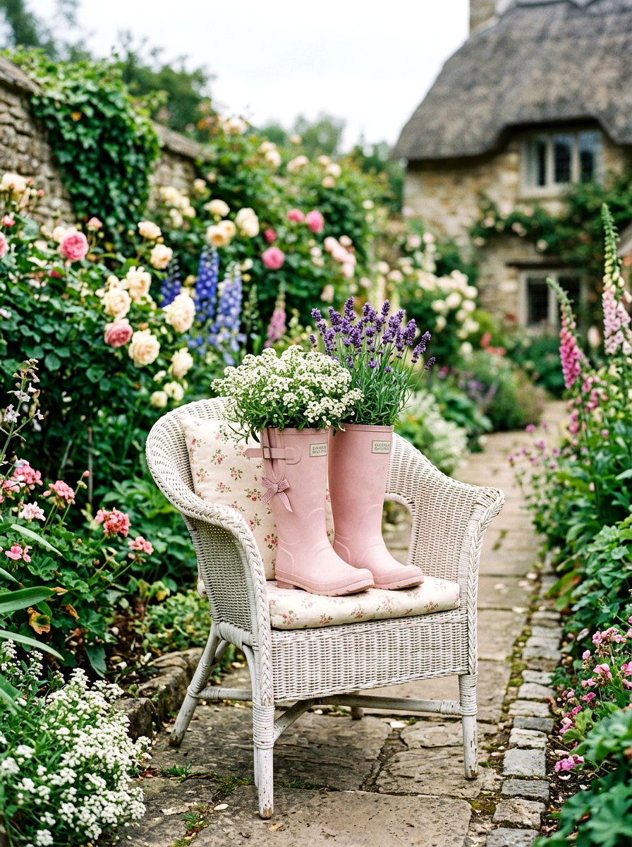 Pink Rain Boot Planter - 25 Spring Rain Boot Planter Ideas
