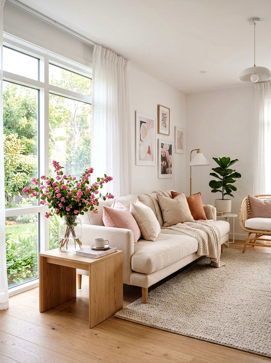 Pink Snowberry In Glass Vase - 25 Spring Berry Branch Decor Ideas