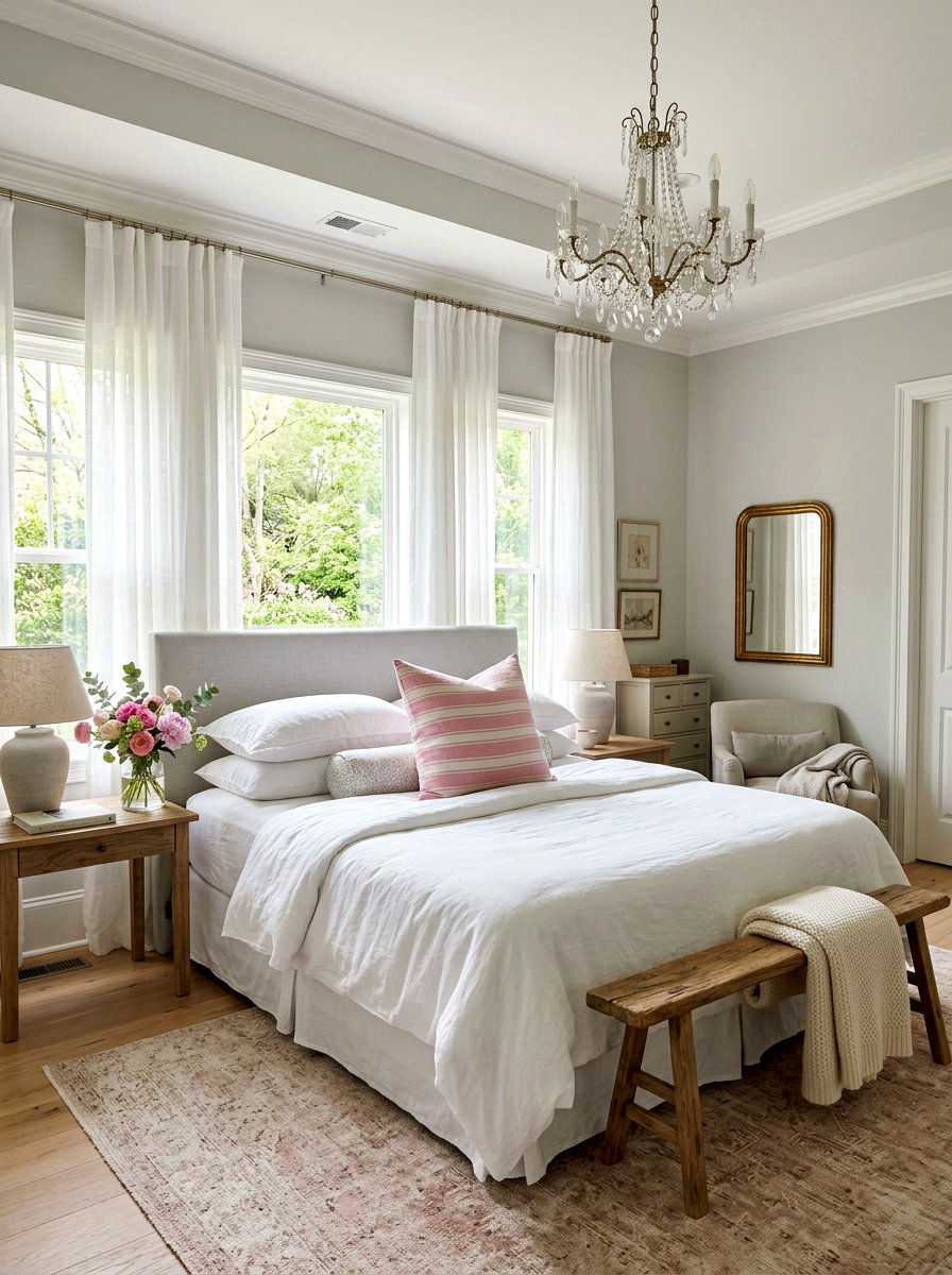 Pink Striped Linen Pillow - 25 Spring Patterned Pillow Ideas