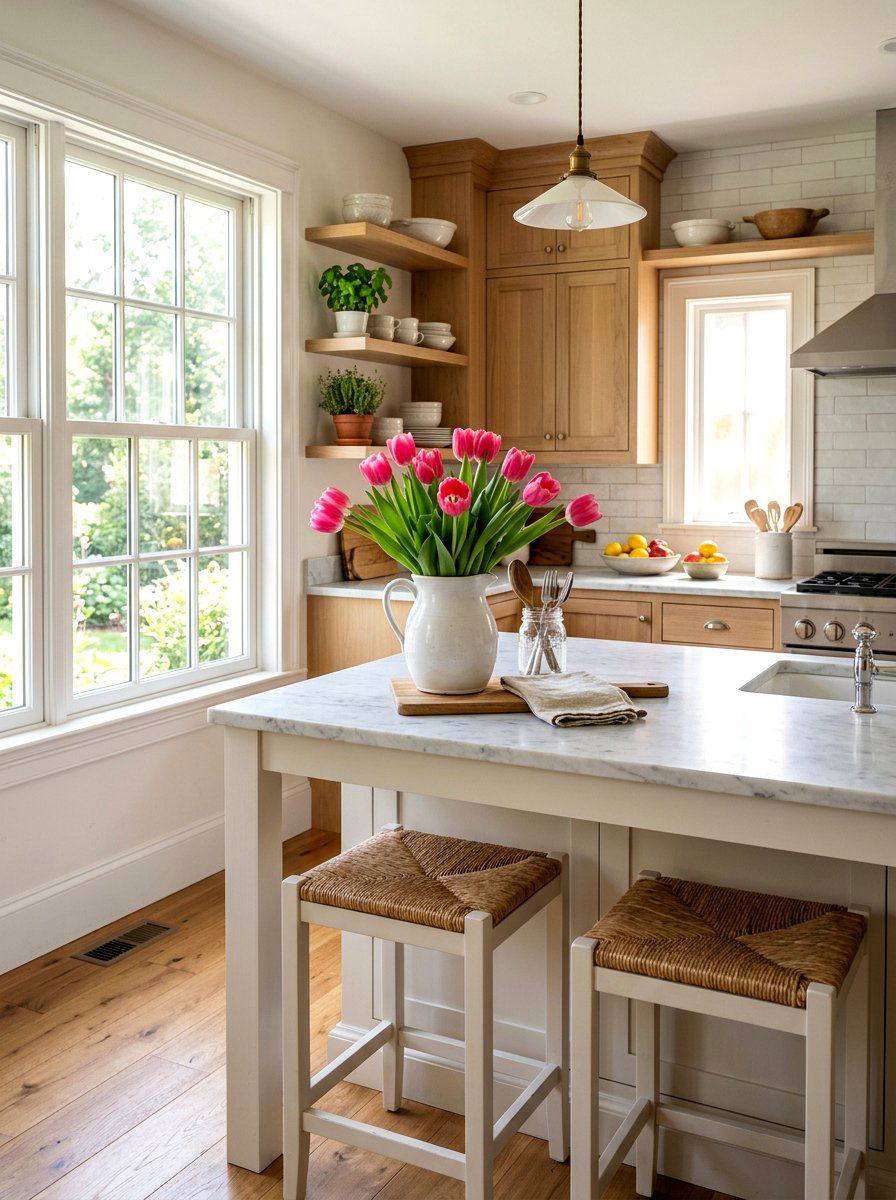 Pink Tulip Pitcher - 25 Spring Floral Arrangement Ideas