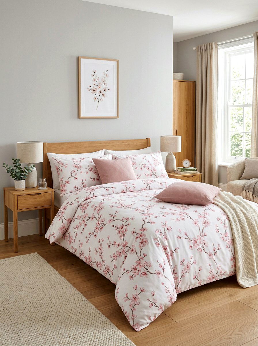 Pink blossom bedding - 25 Spring Cherry Blossom Ideas