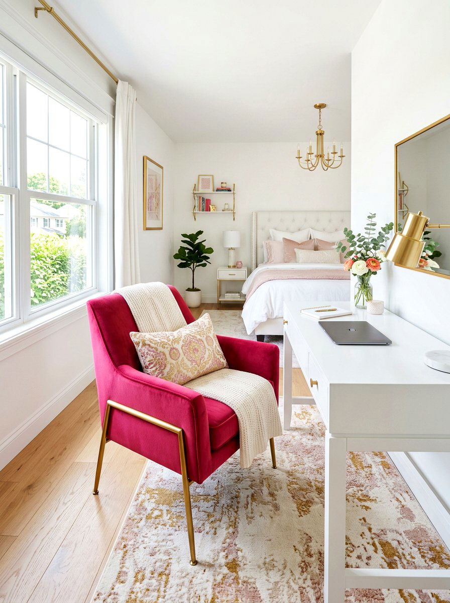 Pink chair - 25 Spring Bedroom Chair Ideas