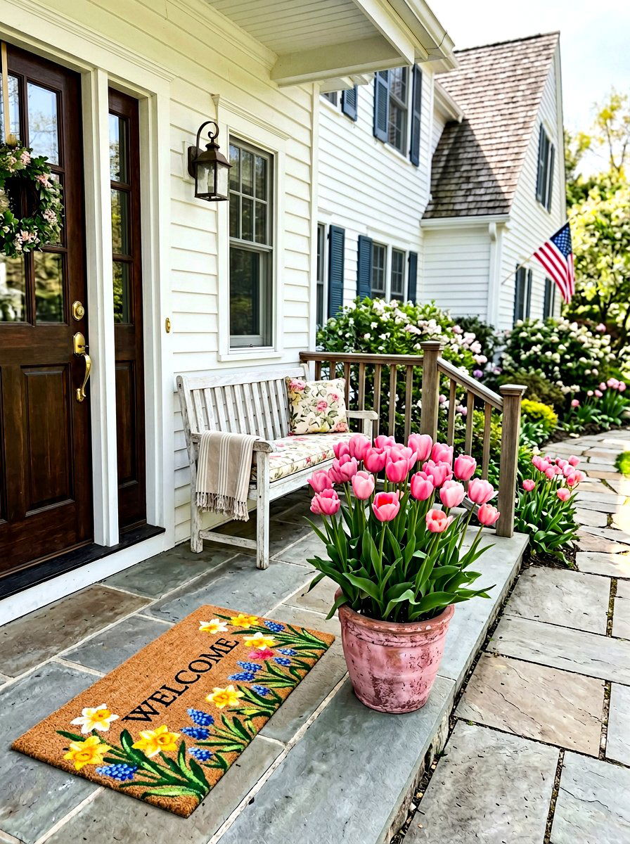 Pink tulip garden pot - 25 Spring Pot Painting Ideas