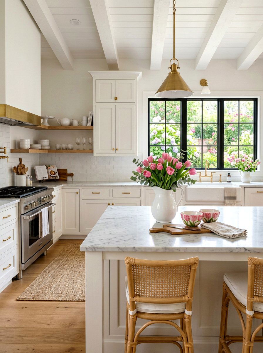 Pink tulip kitchen - 25 Spring Kitchen Counter Decor Ideas