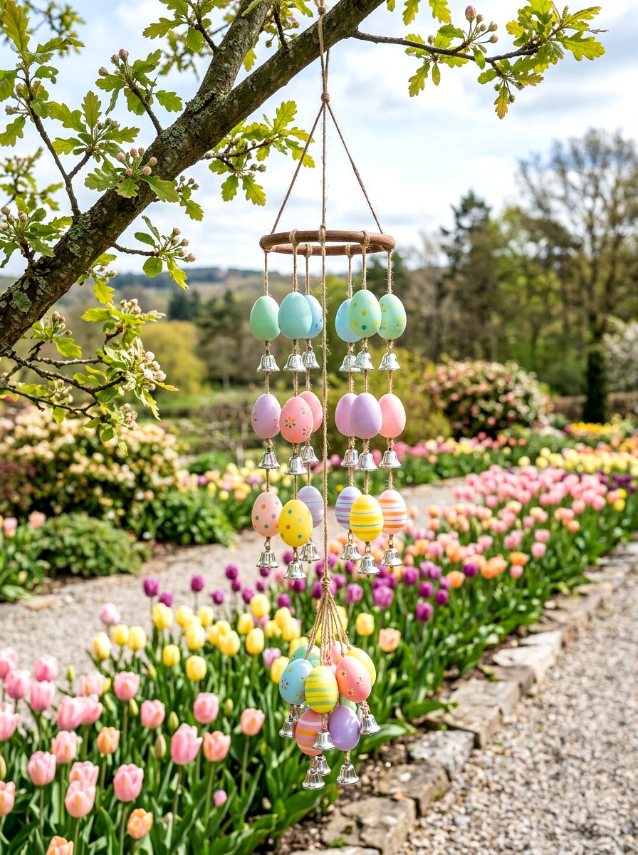 Plastic egg wind chime - 25 Spring DIY Wind Chime Ideas