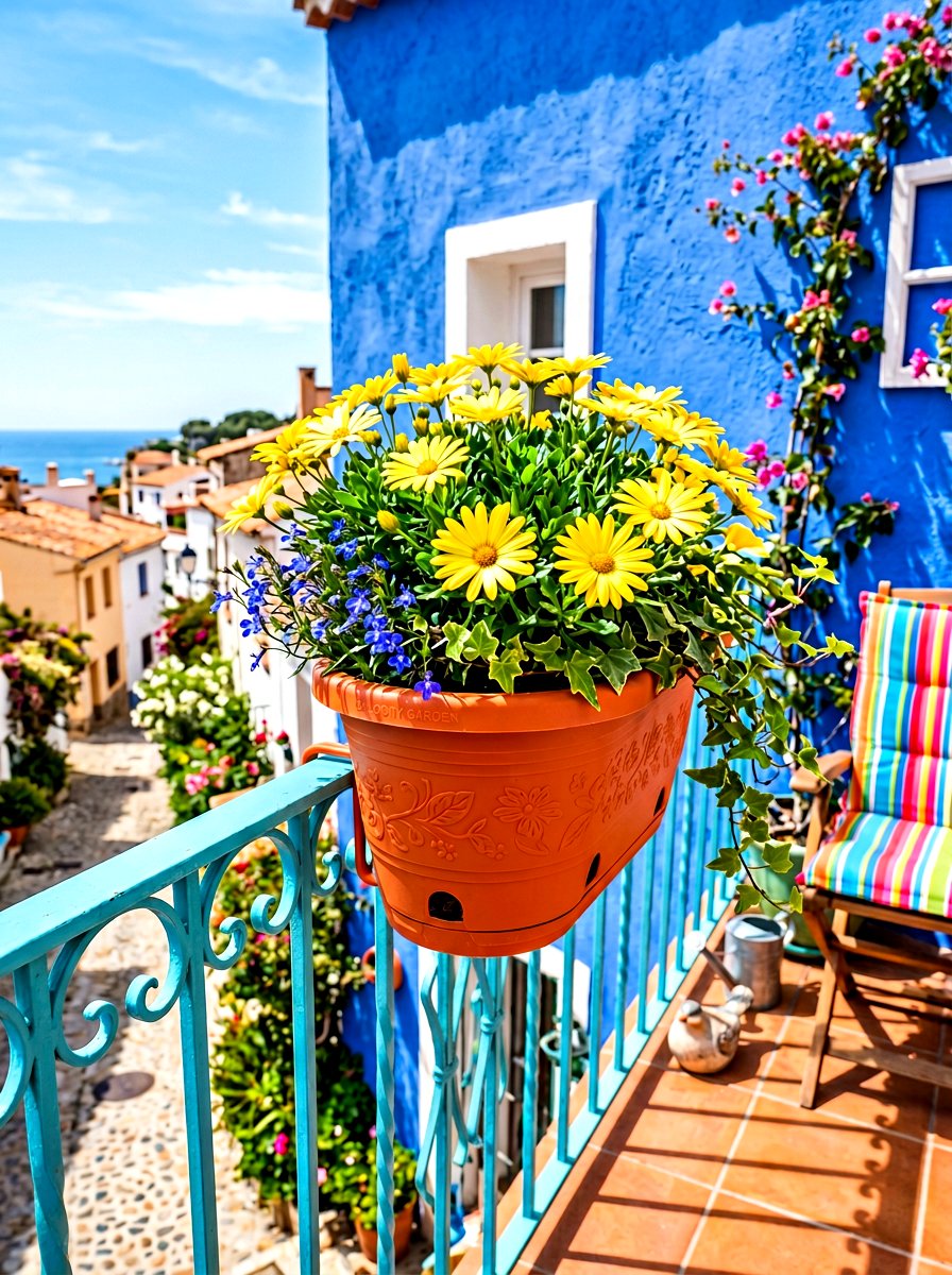 Plastic railing flower pot - 25 Spring Porch Railing Planter Ideas