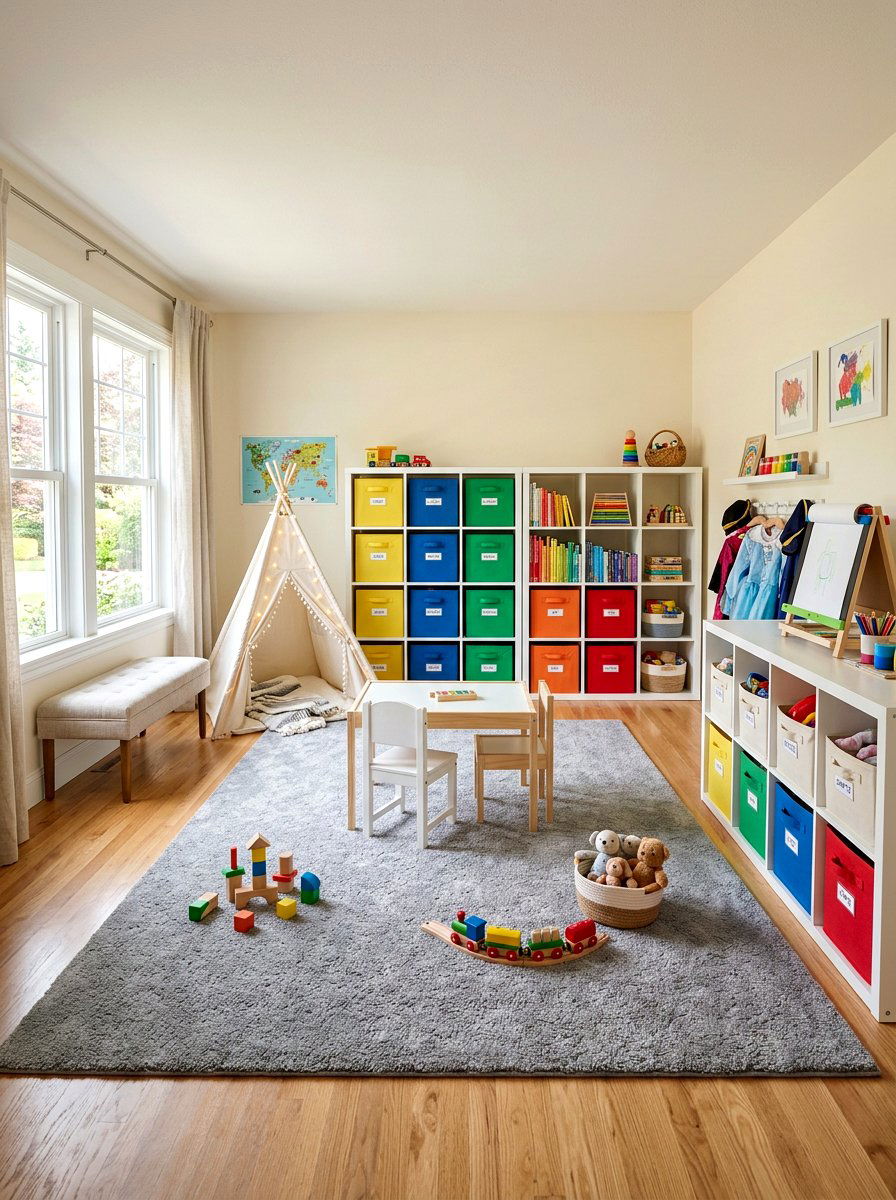 Playroom Toy Storage - 25 Spring Cleaning Decor Ideas