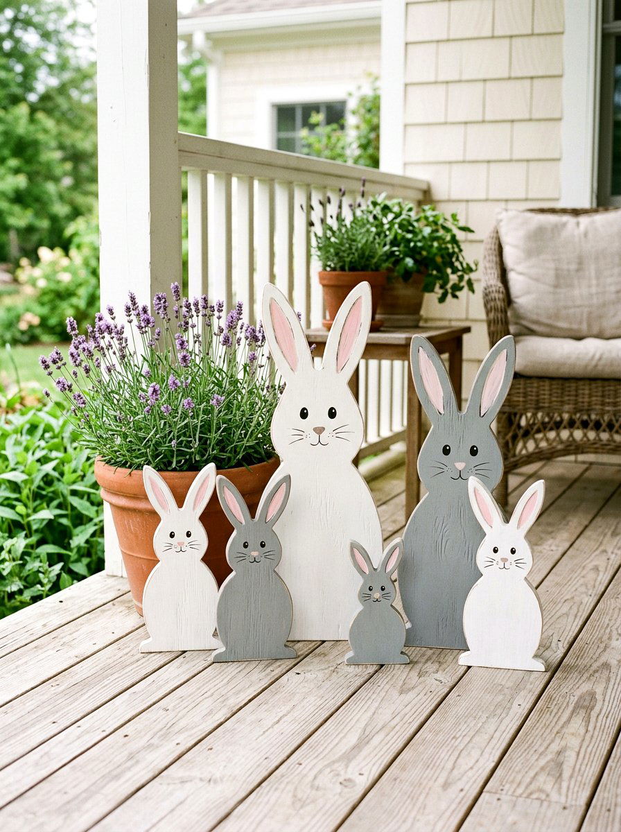 Plywood Bunny Cutouts - 25 Spring Wood Craft Ideas