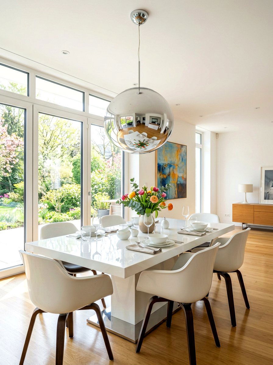 Polished Chrome Pendant - 25 Spring Dining Room Chandelier Ideas