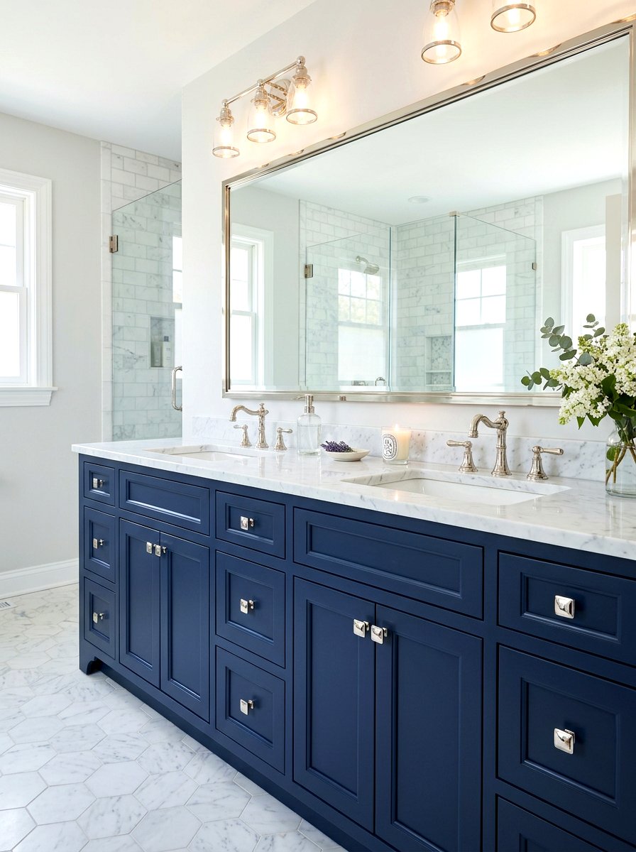 Polished Nickel Cabinet Knobs - 25 Spring Bathroom Decor Ideas