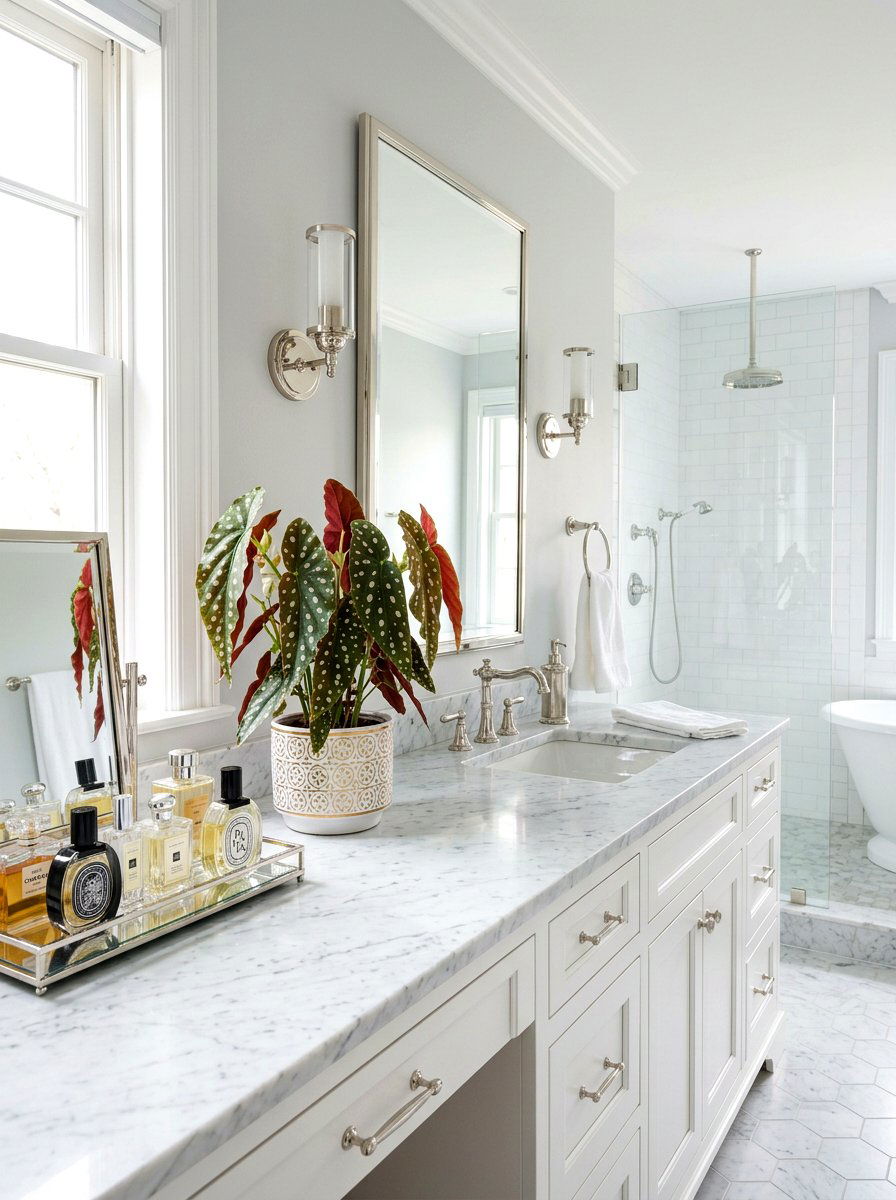 Polka Dot Begonia - 25 Spring Bathroom Plant Ideas