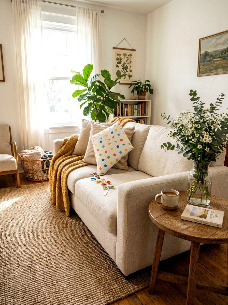 Polka Dot Kite Pillow - 25 Spring Kite Decor Ideas