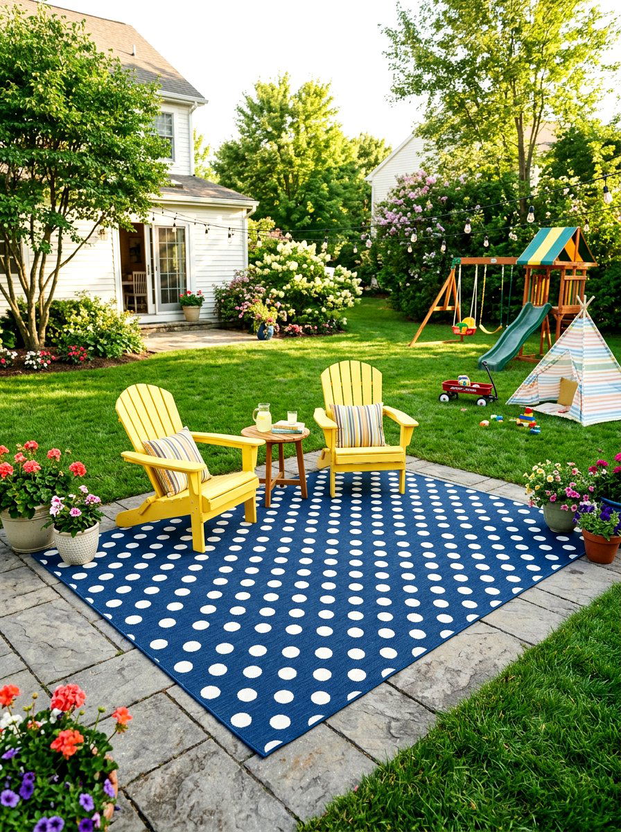 Polka Dot Outdoor Rug - 25 Spring Outdoor Rug Ideas