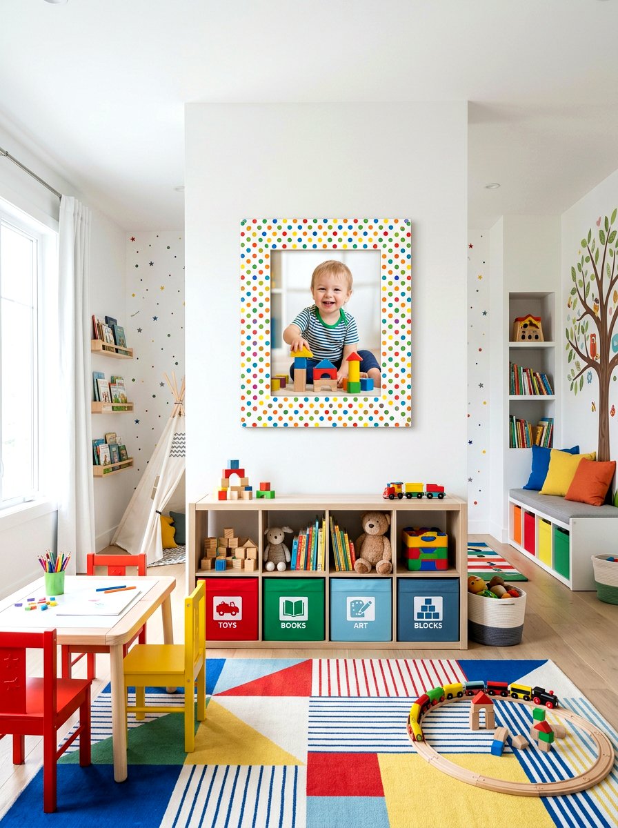 Polka Dot Picture Frame - 25 Spring Picture Frame Craft Ideas