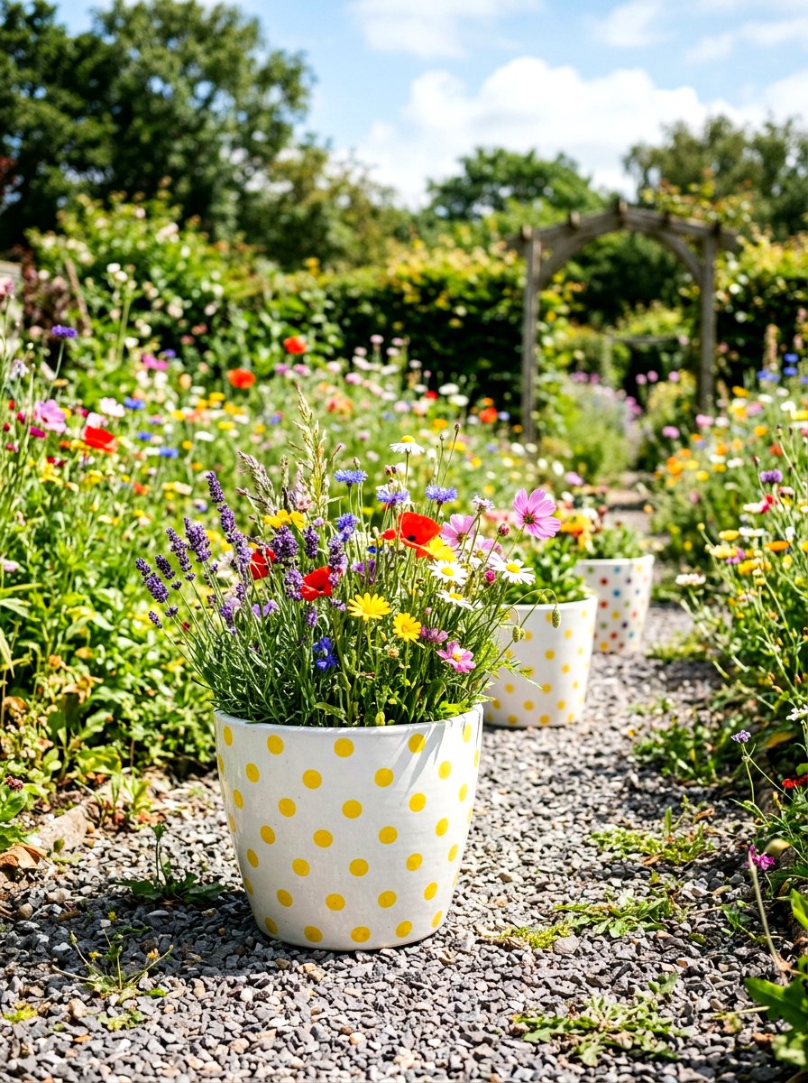 Polka Dot Pot - 25 Spring Planter Painting Ideas