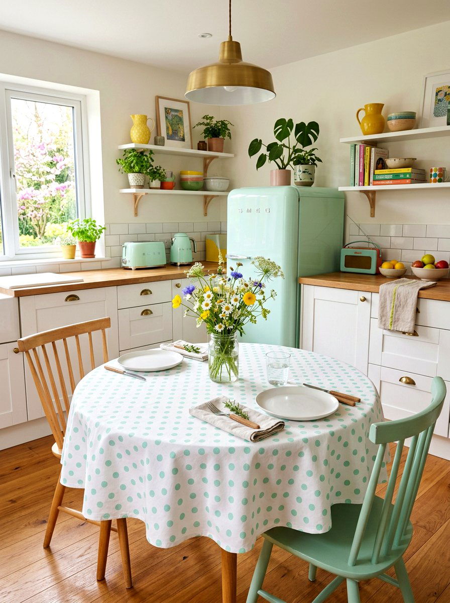 Polka Dot Tablecloth - 25 Spring Tablecloth Ideas
