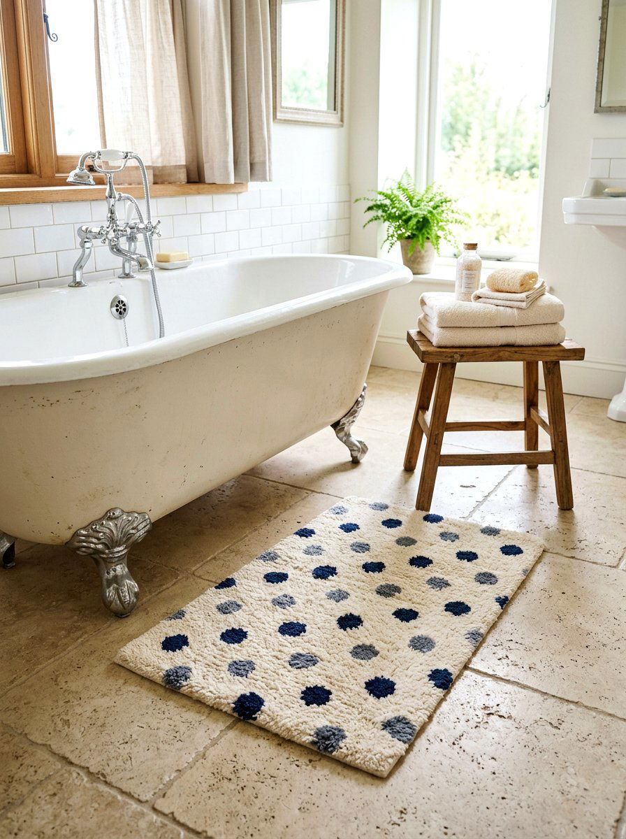 Polka dot bath mats - 25 Spring Polka Dot Decor Ideas