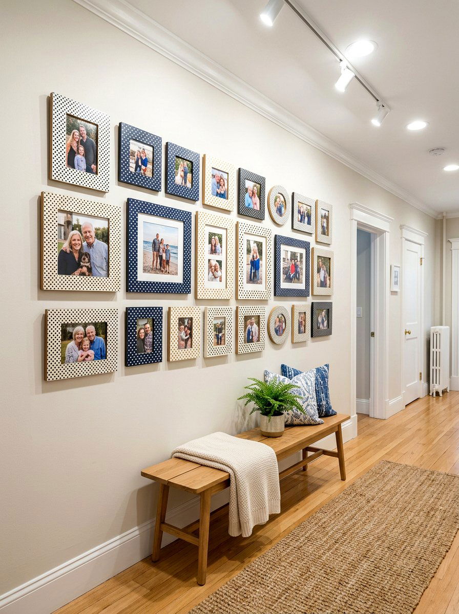 Polka dot picture frames - 25 Spring Polka Dot Decor Ideas